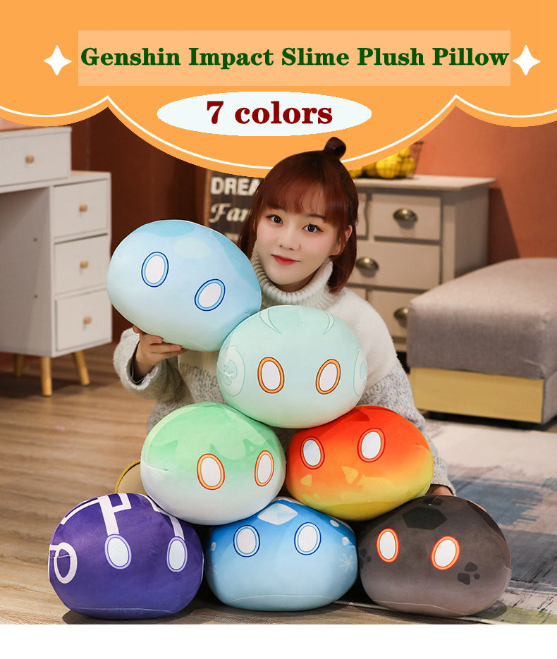 Game Genshin Impact Cosplay Slime Plush Pillow Project Elements Stuffed Soft Plush Toy Kids Boys and Girls Gifts