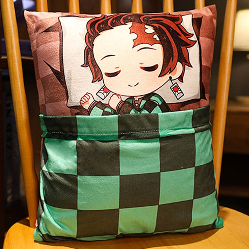 Demon Slayer Kimetsu No Yaiba Tanjirou Nezuko Plush Pillow Stuffed Cushion