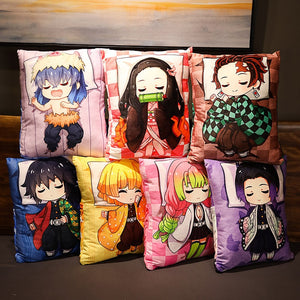 Demon Slayer Kimetsu No Yaiba Tanjirou Nezuko Plush Pillow Stuffed Cushion