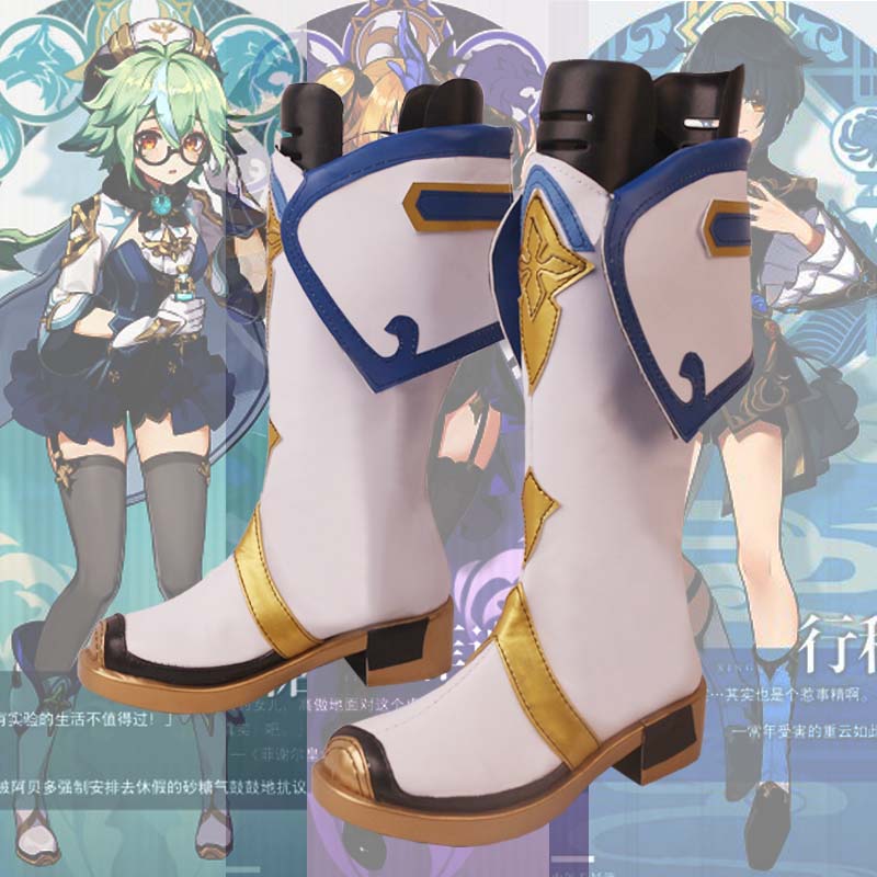 Game Genshin Impact Sucrose Cosplay Shoes High Heel Boots Cosplay Props