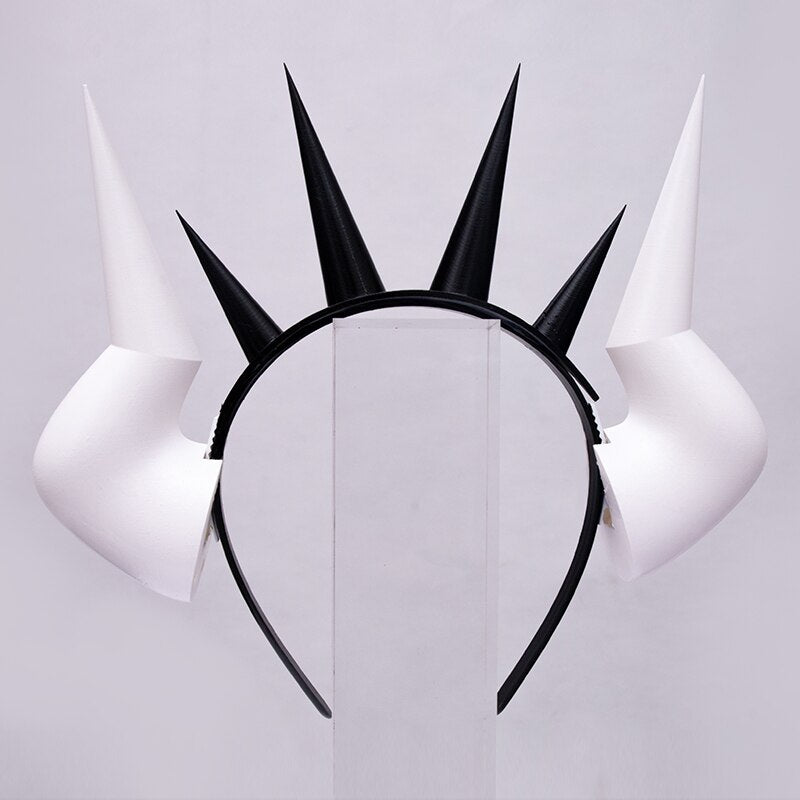 Game Helltaker the Awesome Demon Cerberus Lucifer Satan Zdrada Cosplay Prop 4 Type 3D Headband Devil Ox Horn Halloween Carnival