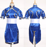 Load image into Gallery viewer, Game Street Fighter Street Fighter Chun Li Chunli Blue Dress Outfit Cosplay Costume
