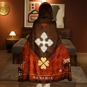 Genshin Impact Cryo Abyss Mage Cospaly Costume Cloak Hoodies Flannel Warm Easy Wear Coat Cape Blanket Christmas Present
