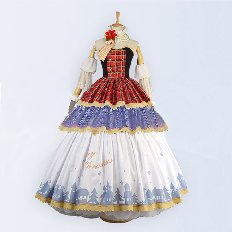 Free Shipping Love Live Sonoda Umi Christmas Dress Cosplay Costume - fortunecosplay
