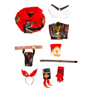 Genshin Impact Amber Cosplay Costume Jumpsuit Outfits Halloween Carnival Suit