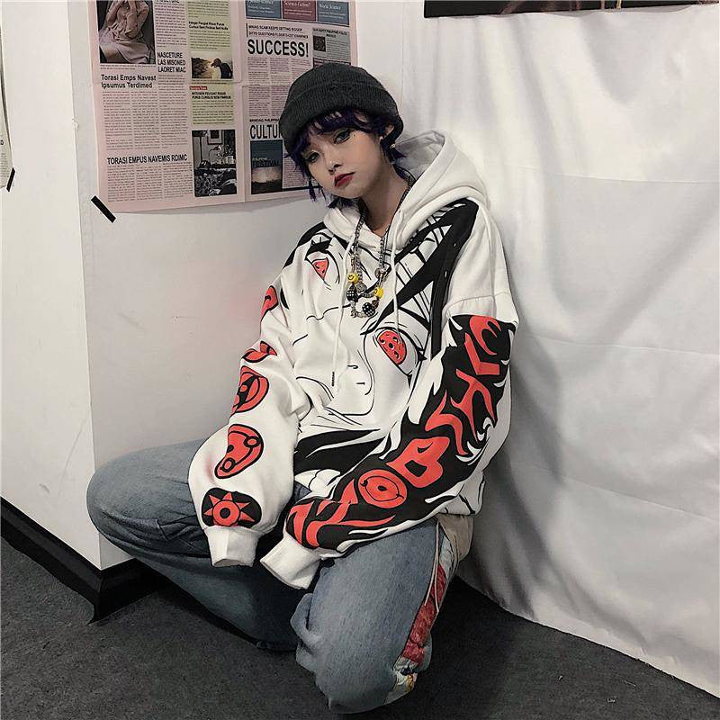 Naruto Itachi Hoodies Streetwear Couple Winter Coat Fashion Loose Cartoon Sasuke Japan Hoodie Sweatshirt Unisex Hoodie