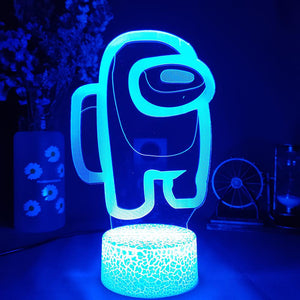 Friends Game Among us 3D Illusion Desktop Lamp Coffee Table Decor LED Sensor Lights Atmosphere Bedside Night Lamps