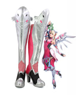 Load image into Gallery viewer, OW Mercy Angela Ziegler Pink Skin Cosplay Boots Shoes Custom Made
