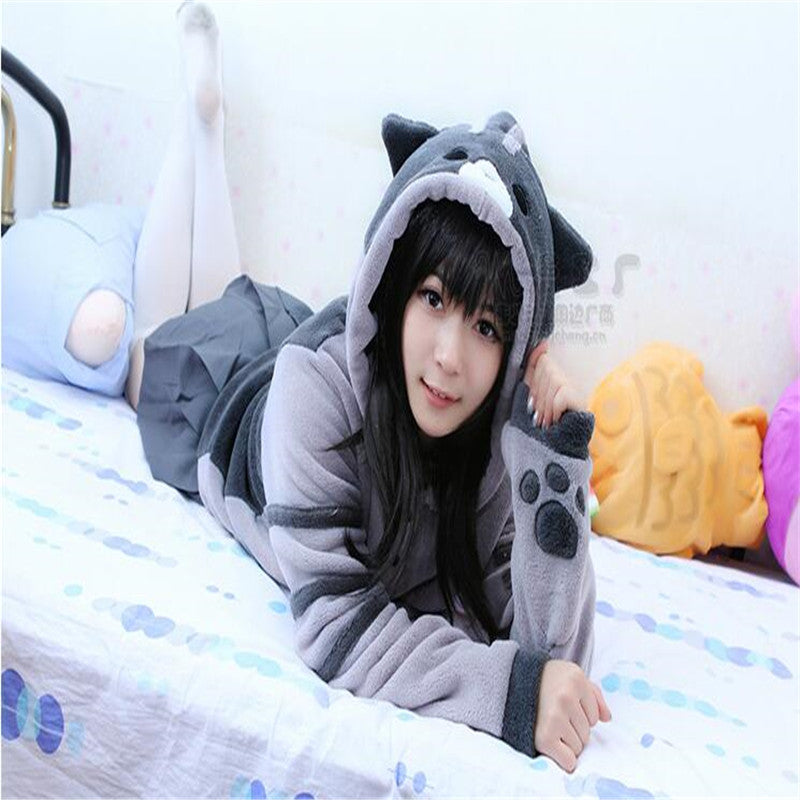 Neko Atsume Kawwii Cosplay Costume Cute Cat Hoodies Flannel Hooded Sweatershirts