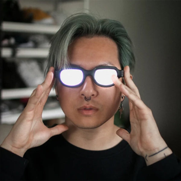 Cyberpunk Led Luminous Glasses Men Women Fun Eyewear Anime Cosplay Party  Prop Light Up Glasses Pecial Effects Glowing Gl Color Balck