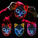 Load image into Gallery viewer, Anime Demon Slayer cosplay Masks LED Light Halloween Kimetsu no Yaiba Masks Plastic Tanjirou Sabito Party Props
