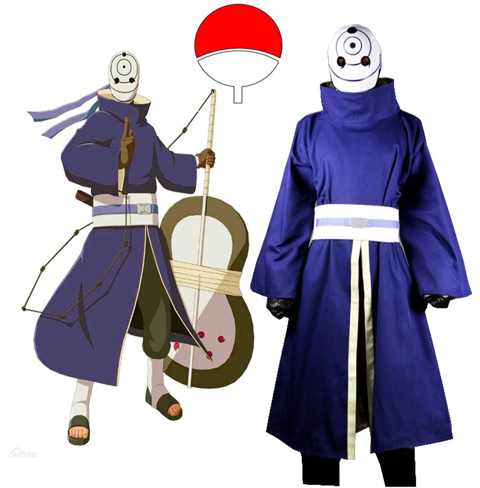 Naruto Shippuden Uchiha Obito Cosplay Costume with Mask Custom Made