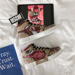 Naruto Shoes Men Anime Shoes Akatsuki Itachi Casual Shoes Sasuke Hashirama Sneakers Kakashi  Cosplay Shoes