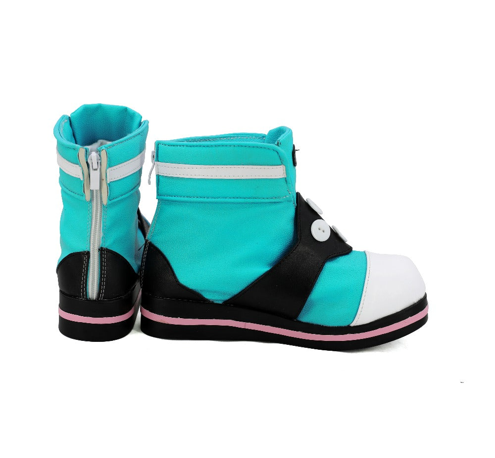 A.I.Channel Kizuna AI Short Hair Look Cosplay Blue Shoes Boots