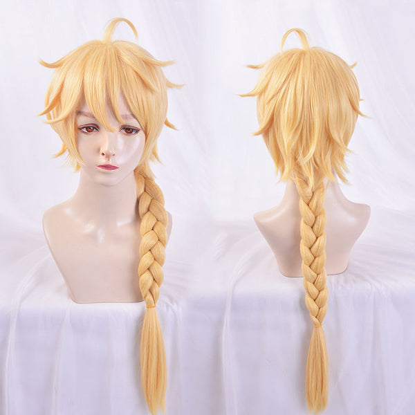 Genshin Impact Traveler Lumine Aether Cosplay Wig – fortunecosplay