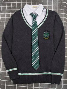 Gryffindor Slytherin Ravenclaw Hufflepuff Potter Sweater With Tie Shirt