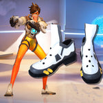 Load image into Gallery viewer, OW Tracer Lena Oxton Overwatch Cosplay Shoes Battle Boots Custom Made
