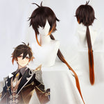 Load image into Gallery viewer, Game Genshin Impact Zhongli Cosplay Costume Wigs Liyue Harbor Halloween Party Men Outfit
