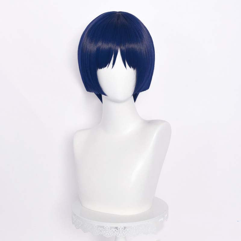 Genshin Impact Cosplay Scaramouche 30cm Wig Blue Purple Black Wig Cosplay Anime Wigs Heat Resistant Synthetic Wigs Halloween