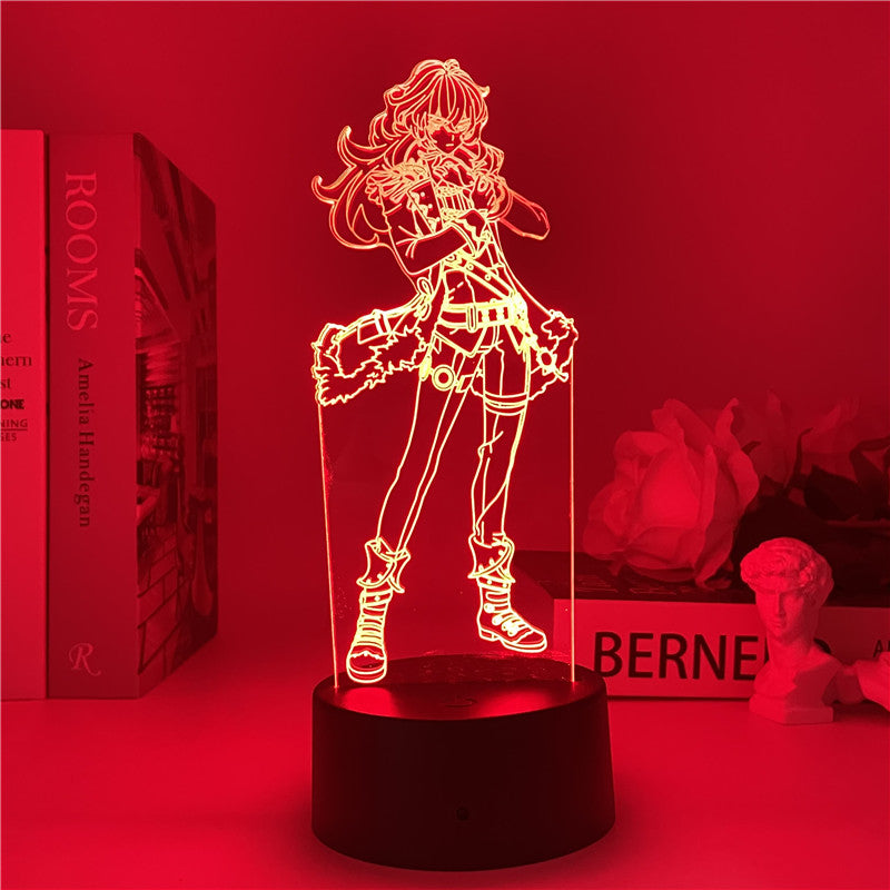 Genshin Impact Xiao Night Light 3D Illusion Lamp Hot Game Light for Bedroom Decor LED Light Atmosphere Bedside Night Lamps Kids Gift