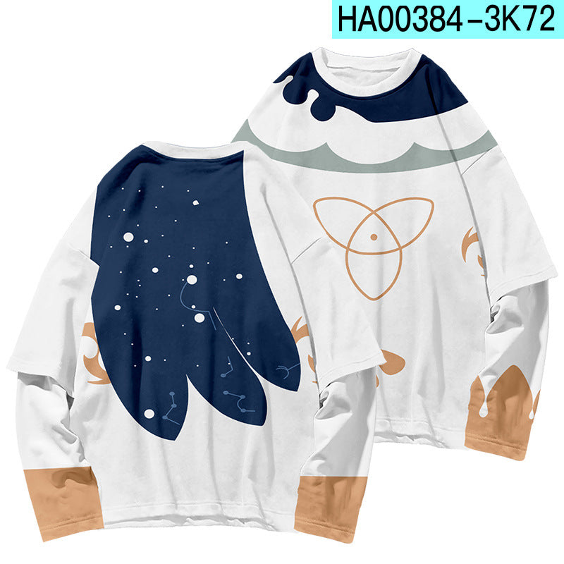 Game Genshin Impact Cute Kawaii Paimon T-Shirt Hoodie Sweater Sweatshirt Zipper Clothing Christmas Gift