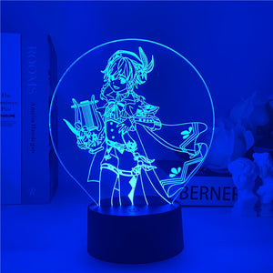 Genshin Impact Xiao Night Light 3D Illusion Lamp Hot Game Light for Bedroom Decor LED Light Atmosphere Bedside Night Lamps Kids Gift
