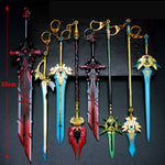 Load image into Gallery viewer, Genshin Impact Weapon Keychain Wolf&#39;s Gravestone Skyward Blade Weapons Keycharm Birthday Christmas Gift
