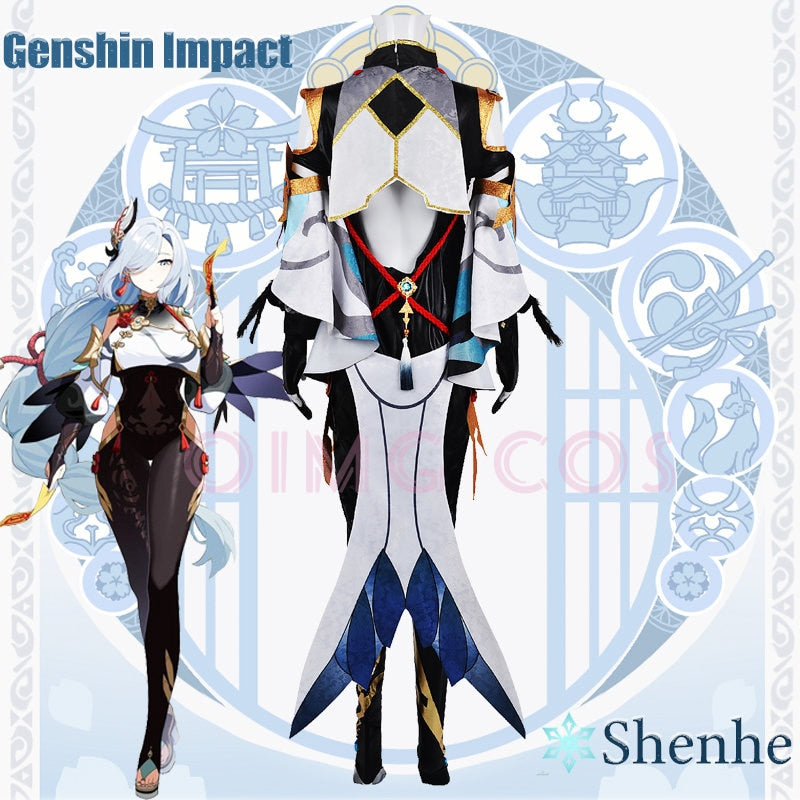 Shenhe Cosplay Costume Genshin Impact Adult Carnival Uniform Wig Anime Halloween Costumes Women Game Lesser Lord Kusanali