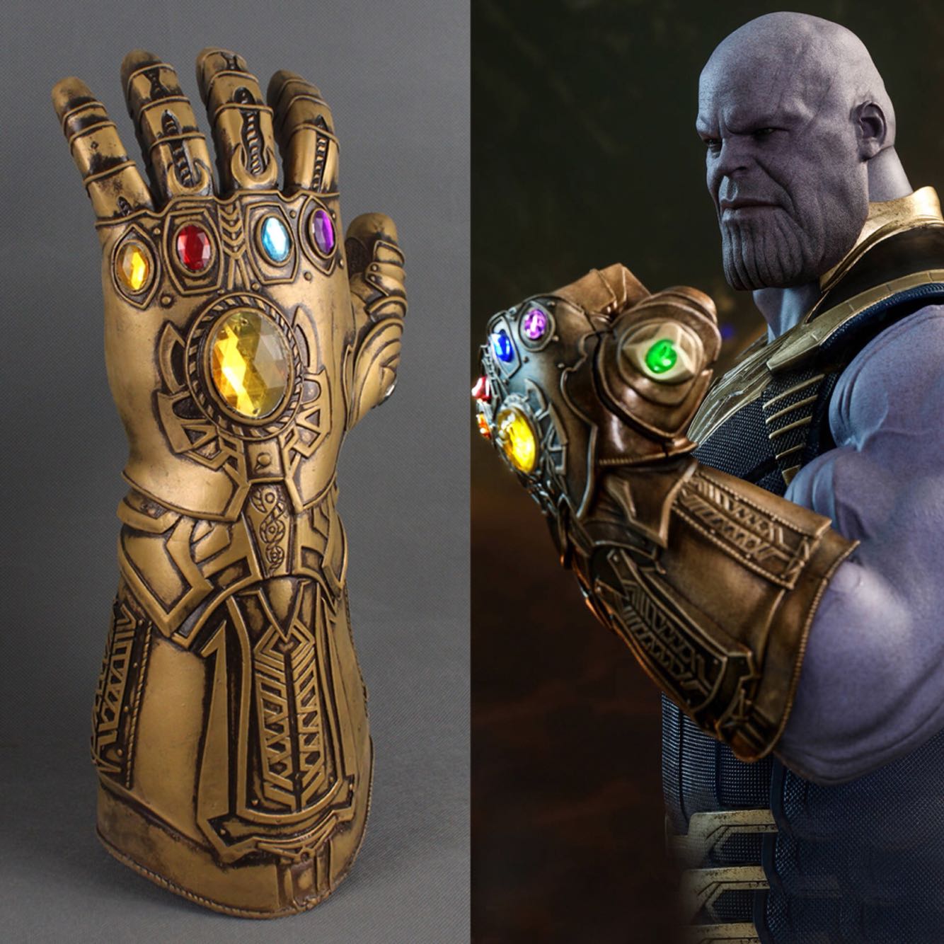 Thanos Infinity Gauntlet Avengers Infinity War LED Gloves Cosplay Superhero Props
