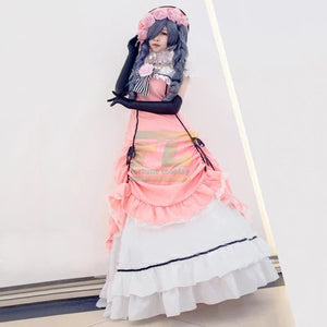 Black Butler Ciel Phantomhive Kuroshitsuji Pink Lolita Cosplay Costume Dress