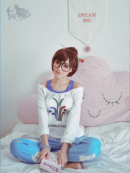 mønster Site line shilling Overwatch Mei Rise and Shine Cosplay Costume Pajama – fortunecosplay