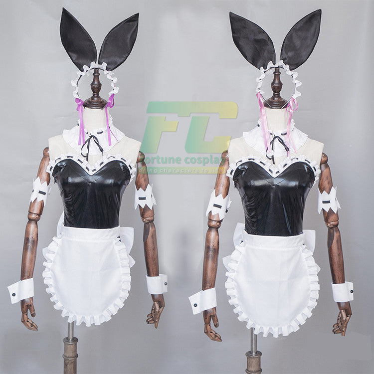 Re Zero Kara Hajimeru Isekai Seikatsu RAM  REM Bunny Girl Maid Dress Cosplay Costume