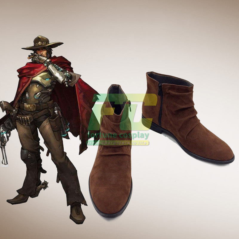 Overwatch OW Mccree cosplay shoes boots - fortunecosplay