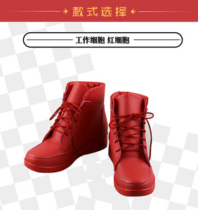 Cells at Work Hataraku Saibou Erythrocite Red Blood Cell Cosplay Shoes Boots