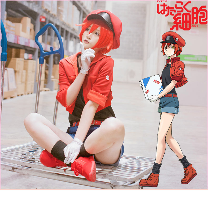 Cells at Work Hataraku Saibou Erythrocite Red Blood Cell Cosplay Costu –  fortunecosplay