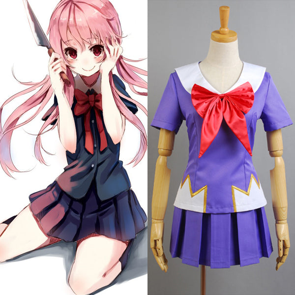 Future Diary Mirai Nikki Gasai Yuno Anime Cosplay Costume School Unifo –  fortunecosplay