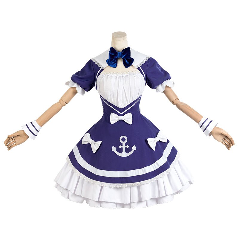 Vtuber Minato Aqua Cosplay Costume Women Cute Maid Dress Halloween Carnival Party Uniforms YouTuber Outfits Custom Made