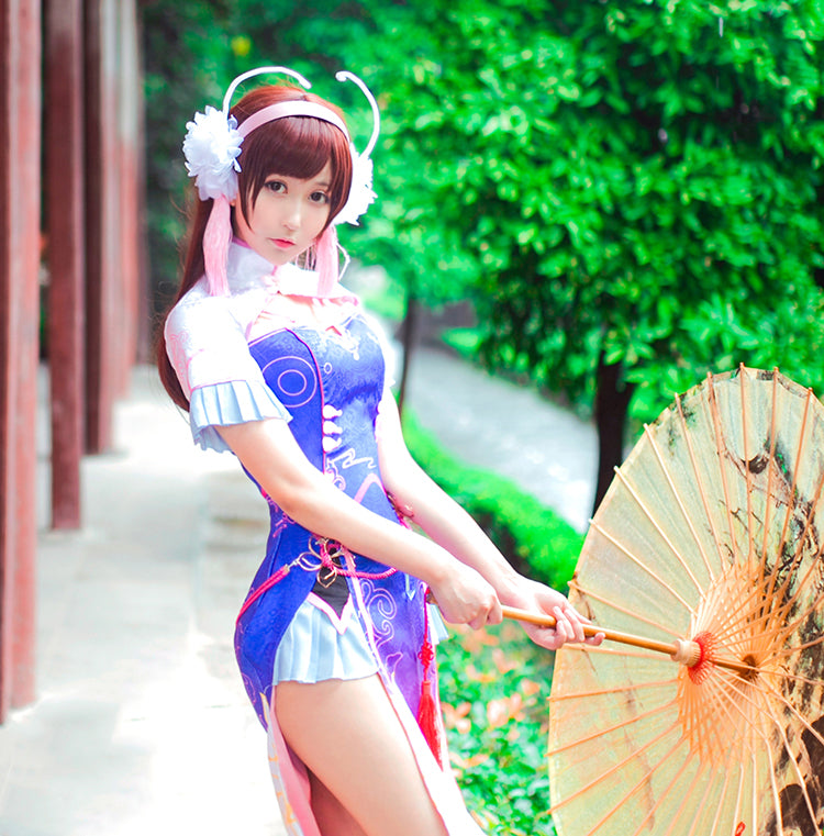 OW DVA Chinese cheongsam cosplay costume stage dress - fortunecosplay