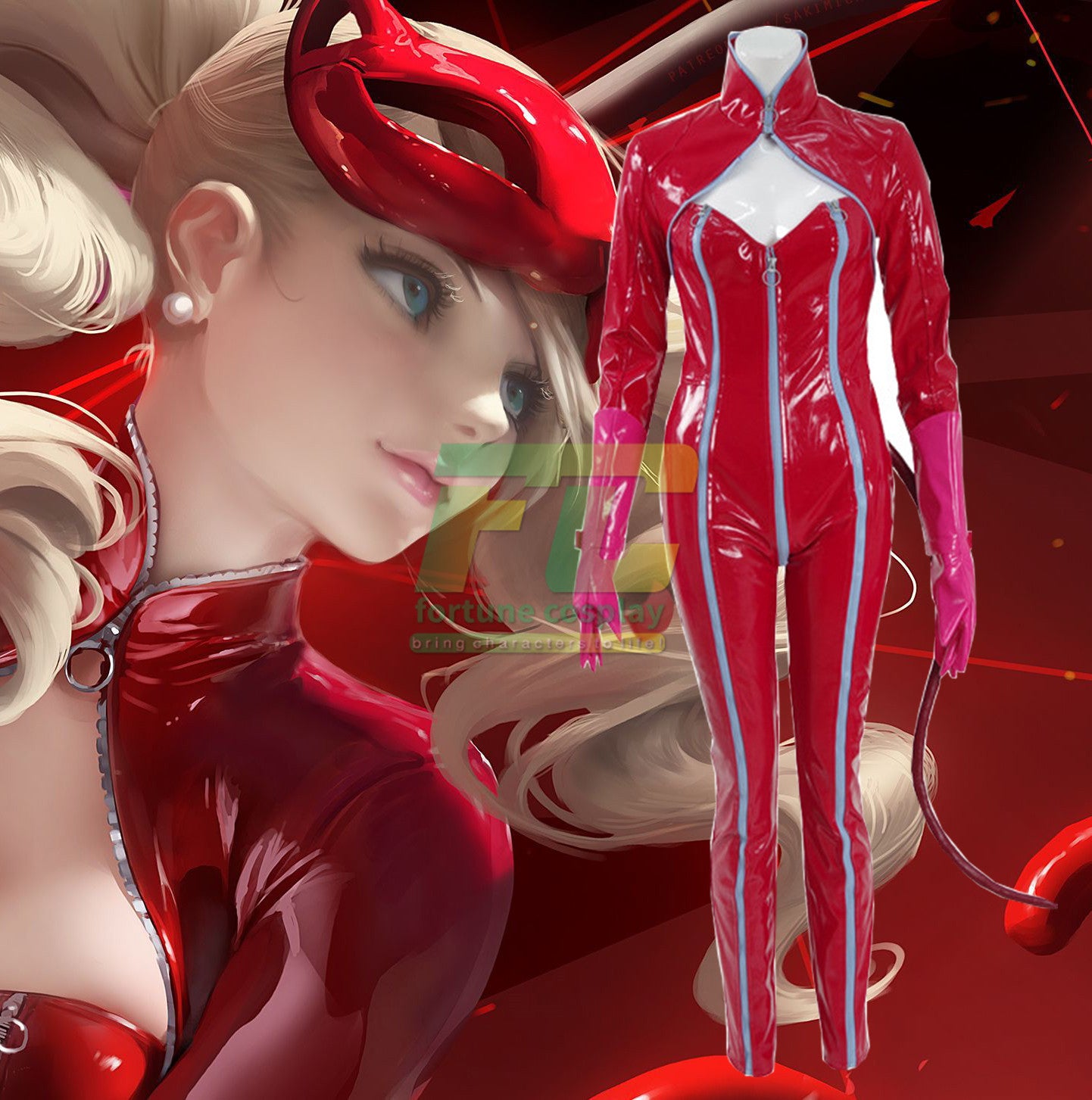 Free Shipping Persona 5 Anne Takamaki Cosplay Costumes Jump suit - fortunecosplay